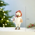 Lutin de Noël avec bonnet rouge et fourrure blanche, hauteur 17cm pour décor - Père Noël B