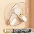 Creamy white wall-mounted vacuum suction lid holder with rotatable gold knob - 1 Piece / Cream