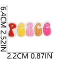 Detailed size measurement of colorful Peace embroidered motivational iron-on patch - No. 9 (Peace)