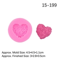 Pink silicone heart mold for chocolate with ornate floral relief and scroll patterns - 4# Heart Embossed Style (15-199) / Pink
