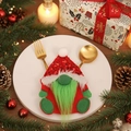 Porte-couverts de lutin en feutre rouge et vert avec paillettes pour table de Noël - Style Grinch