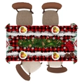 Red and black checkered Christmas tablecloth with snowflakes and gingerbread patterns - Red Black Plaid Gingerbread Man (TQZB01-6)