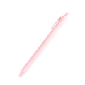 Light pink matte click ballpoint pen with macaron finish and clip on white background - Pink