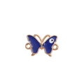Colgante mariposa esmalte azul con ojo turco y bordes de oro rosa para crear bisutería - 10 Piezas Ojo Mariposa Azul