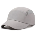 Quick-dry breathable grey short brim baseball cap for outdoor sports and sun protection - Light Gray