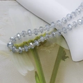 Strand of 6mm light blue faceted crystal glass beads for jewelry and phone chain making - 4*6mm (Approx. 100pcs) / Light Blue Gray