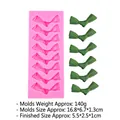 Pink silicone mold with bow knot shapes for fondant, cake decor, and resin crafts - 1# Kelp Knot Style (B629) / Pink