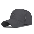 Berretto da baseball grigio antracite traspirante con logo ricamato e tessuto ad asciugatura rapida - Regolabile / grigio scuro