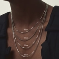 Collar de cadena de serpiente de acero de titanio plata en cuatro largos 45 50 55 60cm - 2.0mm Espesor / Sencillo 40cm / Dorado