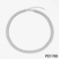 Three-layer silver stainless steel chain necklace with lobster clasp in silver finish - Necklace PD1700 / Silver