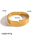 Detaillierte Größenangaben des 18k vergoldeten Edelstahl-Armreifs für Damen - Goldener Offener Schnallenstil (TB7144-G)