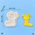 Detail of Christmas stocking silicone mold showing intricate floral and gift patterns - Christmas Stocking Relief Style 1(1#)