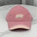 Berretto da baseball rosa consumato con ricamo Heart e visiera sfumata gialla - Rosa