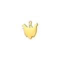 Minimalist gold ghost charm pendant in polished stainless steel for jewelry making - Ghost / Gold