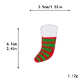 Christmas stocking embroidery patch with red and green stripes, 3.9cm x 6.1cm DIY patch - 3.9x6.1cm / 11166-Striped Christmas Sock