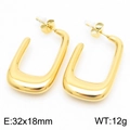 French style gold-finished U-shape stainless steel earrings measuring 32x18mm and 12g - Gold (KE112665-KFC)