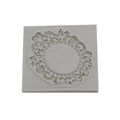 Grey round silicone mold with vintage baroque floral relief patterns for DIY baking - Style 1 / Gray