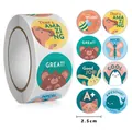 Rouleau d'autocollants animaux avec messages de motivation pour récompenser les élèves - Style A-441 Animaux de Dessin Animé