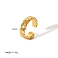 5mm wide golden twisted titanium steel open ring with a weight of 2.4g for women - Adjustable Open / Gold Twist Style (HF-J1209)
