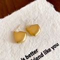 Minimalist matte gold irregular geometric stud earrings with textured surface - 68# Silver Earring Post - Gold - Real Gold Plating