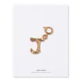 Bamboo-style gold-plated brass letter J pendant with textured finish and spring clasp - Letter J