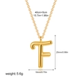 Polished 18K gold letter F pendant necklace with measurements 25x18mm and thin chain - Letter F