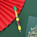 Christmas multi-color ballpoint pen with yellow grip and gold star quicksand decoration - Bell Style - Bell