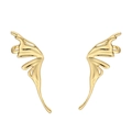 Polished 18K gold plated wing shaped stud earrings for women with a minimalist metallic glow - Gold Wing Stud Earrings