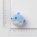 Blue and white crochet whale keychain handmade yarn stuffed animal charm 5cm - Blue Little Whale Doll