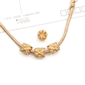 Golden snake chain bracelet featuring tropical pineapple-shaped alloy spacer beads - 1Pc Rhombus Textured Bead 9x8mm Hole 4mm