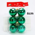 6er Set glänzende grüne Weihnachtskugeln 6cm in Verpackung für Weihnachtsbaumdeko - Glänzender Stil / 6er Pack (6cm) / Grün