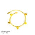 Zweilagiges goldfarbenes Stern-Armband aus Edelstahl mit Größen- und Gewichtsangaben - Gold Armband