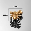 Gouden spin oorknopje in punkstijl, 0,8 cm breed, uniek sieraad voor dames en heren - Gouden Stijl (S293)