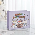 Sacchetto regalo di compleanno viola con orsetto e scritta Happy Birthday - Torta di Compleanno Viola / Piccolo