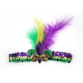 Mardi Gras pailletten veren haarband carnaval feest haaraccessoire verkleedkostuum - Nieuwe Pijlpunt Stijl / Goud Groen Paars