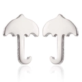 Polished stainless steel umbrella shape stud earrings in silver finish for women - 255/Umbrella / Steel