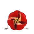 Joli sac bandoulière rouge pour enfants en forme de fleur avec moulin holographique - Rouge