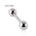 Clou d'oreille minimaliste en acier inoxydable argenté avec boule de 0.8x6x3x3mm - 0.8*6*3*3mm / Acier