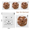 Self-adhesive transparent bread bags with cute cartoon cat pattern for bakery and cookies - Cat 3-in-1 / 10*10+3cm (100 Pieces/Pack)