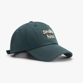 Dark green cotton baseball cap with Snake Hiss 3D embroidery and adjustable strap - Adjustable / Malachite green