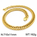 Goldene geflochtene Edelstahl-Rundhalskette mit 710x11mm Maßen und Verschluss - Gold (710x11mm)