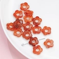 Orange translucent acrylic 19mm five-petal flower beads for DIY jewelry making - 14mm / 10# Transparent Dyeing (kp6522)