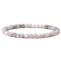 4mm gray maple stone beads elastic bracelet for men featuring natural mineral textures - White Crazy Lace Agate
