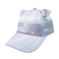 Kids purple blue tie-dye baseball cap with 3D cat ears and embroidered cat face - One Size (52-58cm) / Rainbow Tie-Dye with Cat Ears