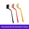 Lot de 3 brosses de nettoyage en nylon, laiton et acier pour les rainures de carrelage - Jeu de 3 brosses de nettoyage pour cuisinière (Couleur aléatoire)