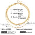 Gedetailleerde maattabel voor een drielaagse gouden roestvrijstalen ketting met maten - Gouden Drielaagse Hanger Stijl (JDN0108013)