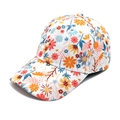 Vue détaillée du motif floral coloré et des coutures sur cette casquette de baseball - M (56-58cm) / 3# Multicolore Floral