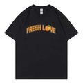 Μαύρο Sturniolo Triplets Love Varsity t-shirt με πορτοκαλί σχέδιο Fresh Love - S / Μαύρο
