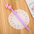 Cute lavender cartoon giraffe gel pen with pink details for student stationery - Purple Deer