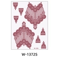 Brown henna mandala lace temporary tattoo sticker with floral heart designs on white background - Deep Red Heart Symmetrical Mandala (W-1372S)